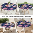 thumbnail image 7 of Pioneer Flower Floral Print Pattern Round Fitted Tablecloth with Elastic Edge,Dining Table Cover Waterproof,Outdoor Round Tablecloth for Camping,Dining,Indoor and Outdoor, 7 of 7