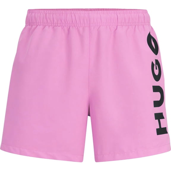 Hugo Men's Abas Vertical Logo Swim Trunks, Pink