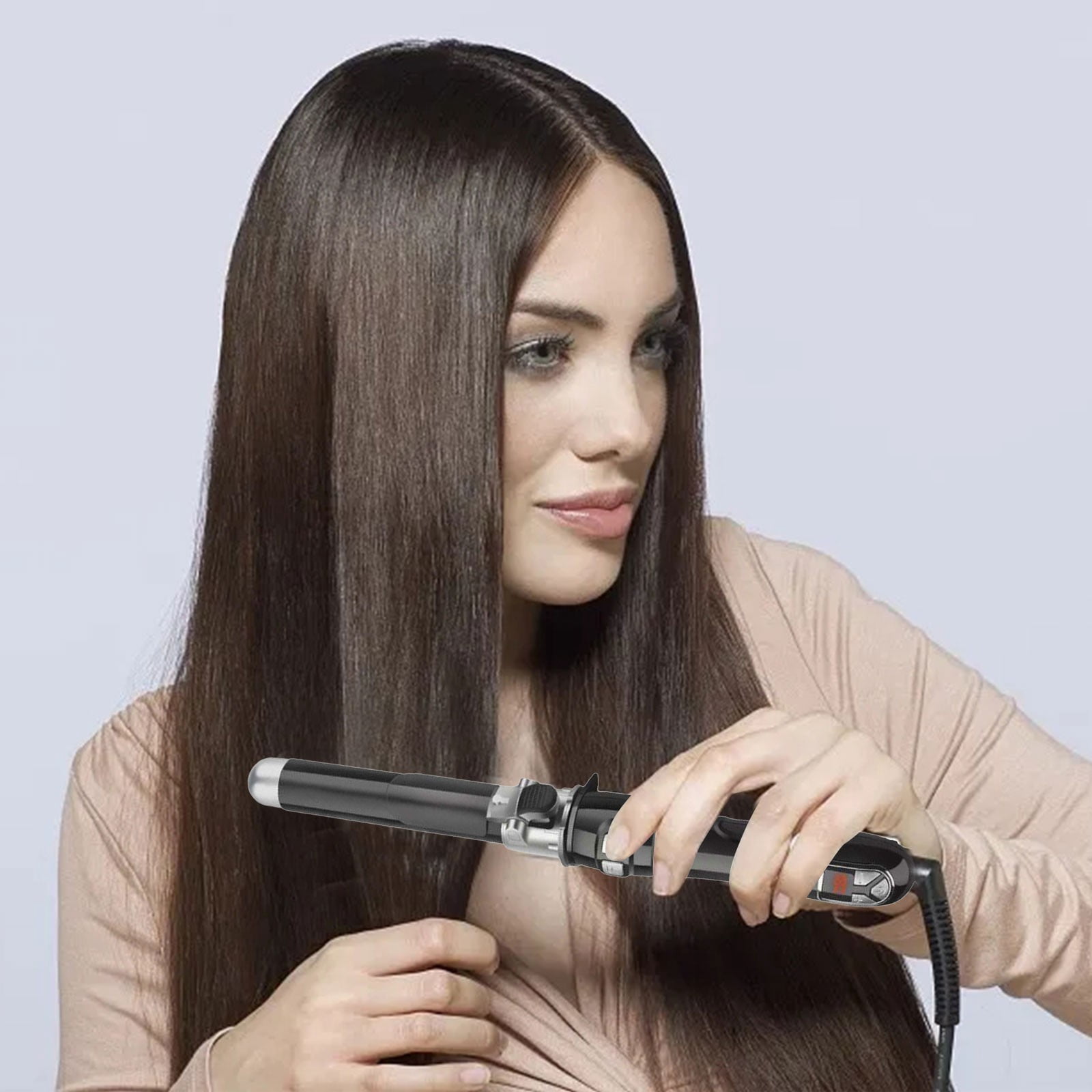 Caeoweyjj 5 in Curling Wand Hair Curling Irons Big Barrel Creeping Waves Thin Wand Automatic Rotating Electric Curling Automatic Curling God O Hurt Hair Big Wave Curly Hair Black 28mm Gauge