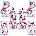 thumbnail image 1 of RPG DND Role Playing Games: Blood Splatter Polyhedral 7-Die Set - 14 Pieces_Special Gift, 1 of 5