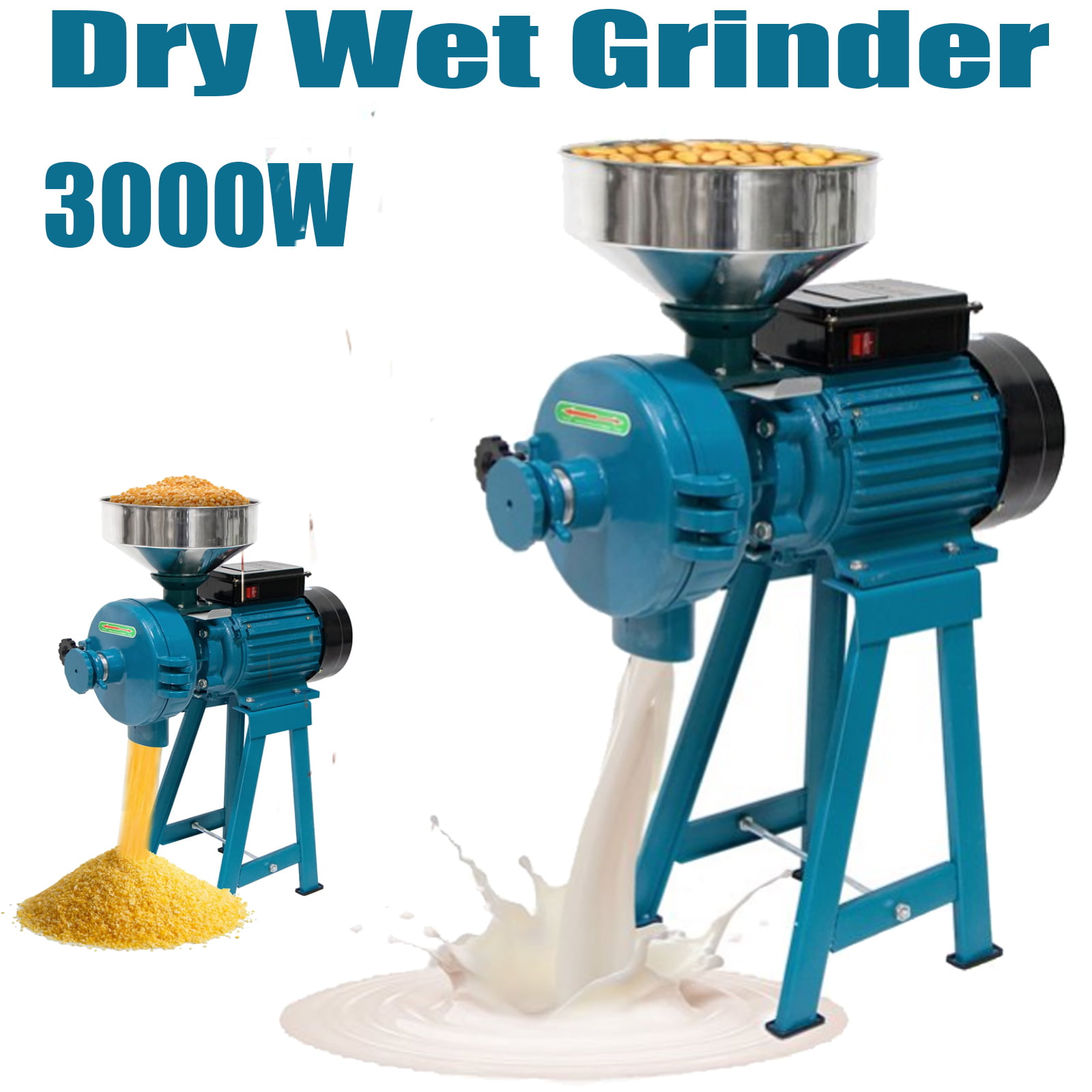 Electric Mill Grinder Machine Corn Grain Rice Dry Wheat Feed Cutter 110V Funnel 