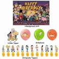 thumbnail image 2 of 32 Pcs For Hey Arnold Theme Birthday Party Decorations and Supplies Set – Includes 1 Backdrop, 1 Cake Topper, 12 Cupcake Toppers, and 18 Balloons for Festive Celebrations, 2 of 5