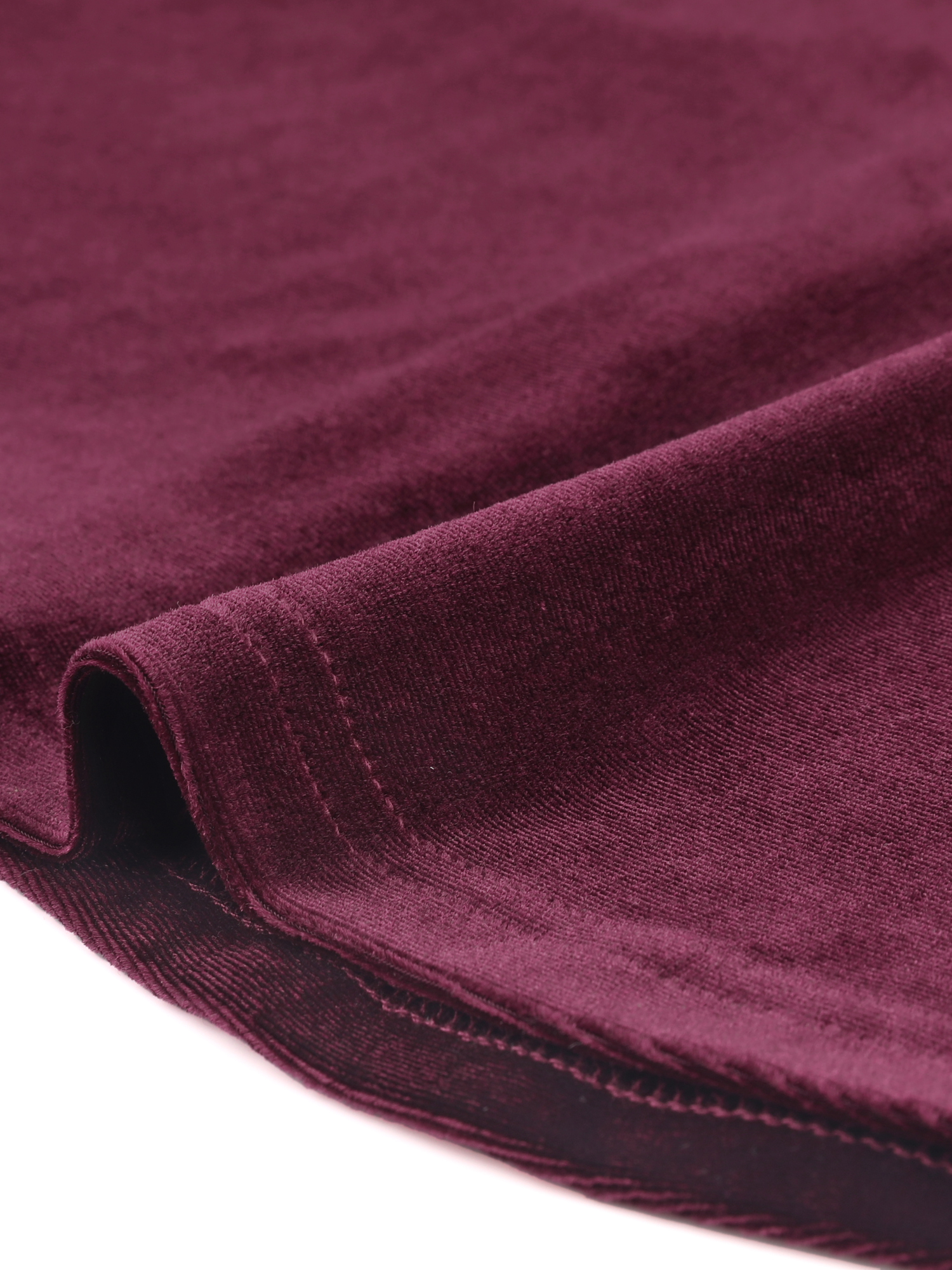 DARING DIVA Women's Velvet Tunic Tops Casual Long Sleeve Shirt Dress Dark Purple Red XS