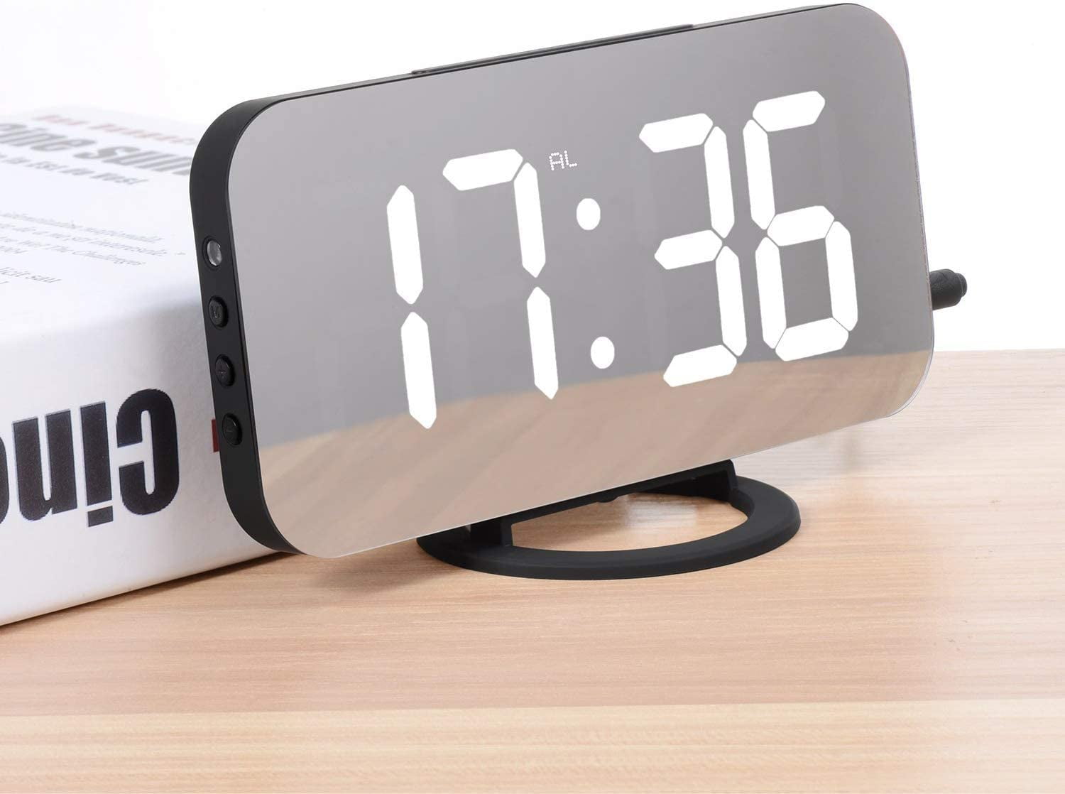 Digital Alarm Clock, LED Morning Alarm Clock Mirror Digital Clock