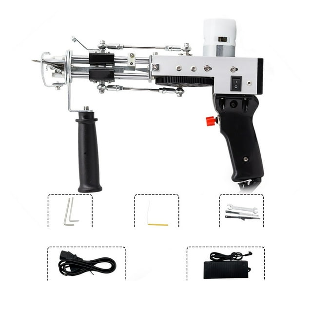 Pistolet à Tufter 2 en 1 Ensemble Pistolet à Tufter pour Tapis Électrique Pistolet à Tufter pour Tapis Électrique Tapis Tricot Pistolet à Tufter Tissage Machine à Tapis Floqué