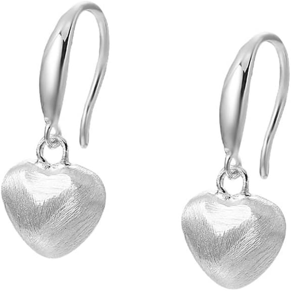 Small Heart Drop Earrings for Women Sterling Silver Dainty Charm Earring Delicate Hypoallergenic Studs Romantic Love Jewelry for Her Valentine Anniversary Engagement