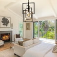 thumbnail image 5 of LovingAHome 8-Light 4 Frame Pendant Chandelier Adjustable Iron Chain Pivoting Square Geometric Light, 5 of 8