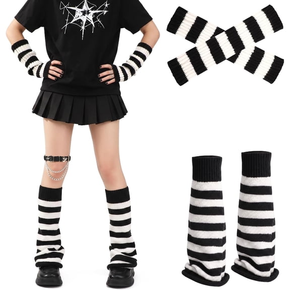 XIBUFE Leg and Arm Warmers Set for Girls with Leg Harness Belt Cute arm and leg warmers