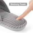 thumbnail image 5 of Litfun House Slippers for Women Memory Foam Bedroom Slippers Corduroy Open Toe Slides Shoes, Grey, 5 of 8