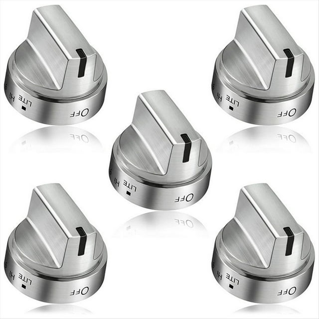 5 Piezas WB03X24818 Perilla de Estufa de Acero Inoxidable de Repuesto para AP5989029 PS11729081 Perillas de Estufa Accesorios para Quemadores de Estufa