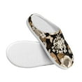thumbnail image 3 of Yiaed Retro Hydrangeas Print Slippers Fuzzy Warm Cozy Slippers Non Slip House Slippers For Indoor Outdoor Slippers House Slippers-46/47, 3 of 7