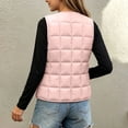 thumbnail image 4 of Riecok Kids Puffer Vest Sleeveless V Neck Button down Cropped Jackets Thermal Solid Warm Winter Outerwear Pink 1-2T, 4 of 6