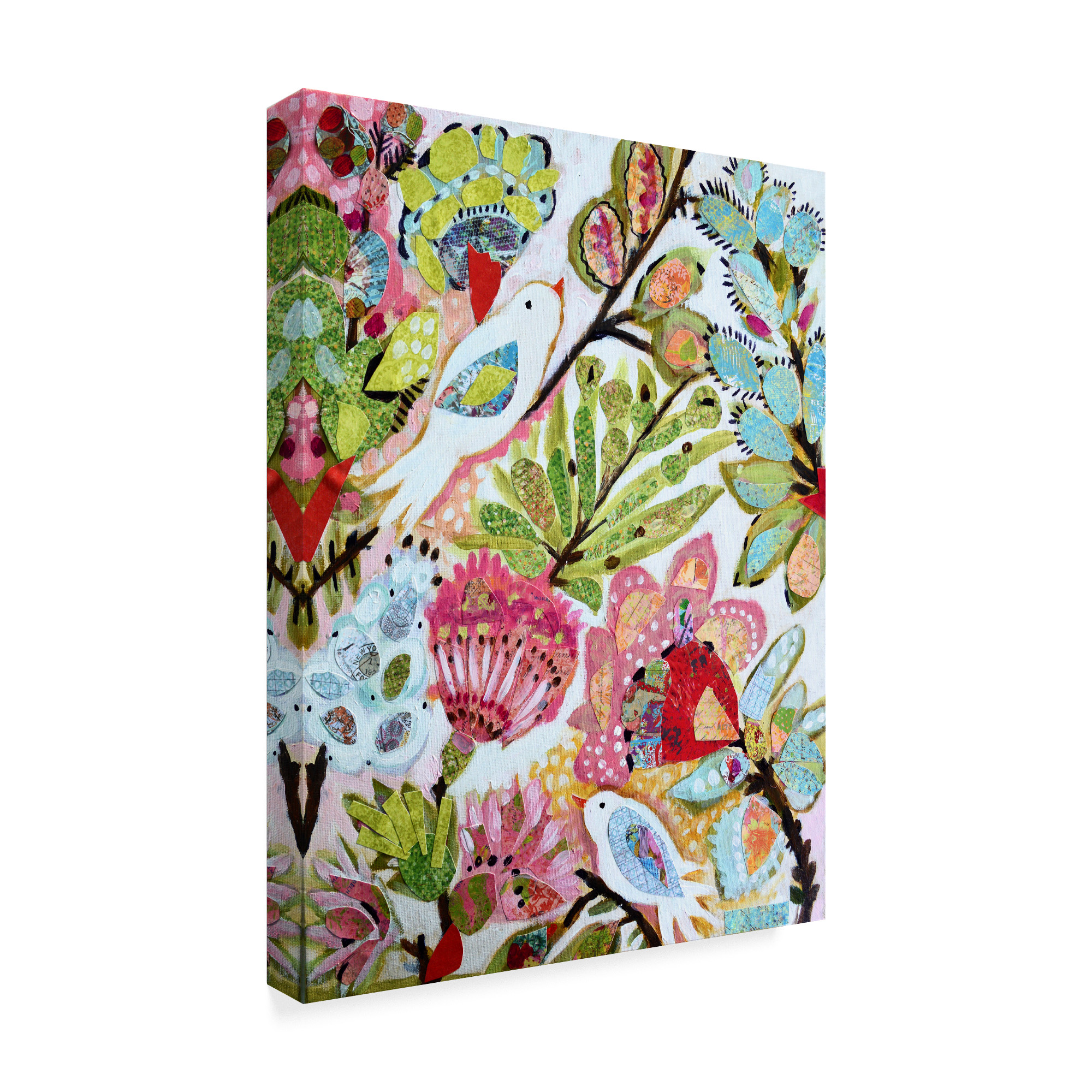 Trademark Fine Art 'Paper Birds I' Canvas Art by Karen Fields