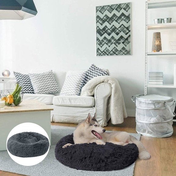Pet Beds Panier Chaud Et Moelleux Pour Chien Lavable Rond Confortable