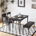 thumbnail image 3 of 4Pcs Dining Table Set with Upholstered Bench for Small Spaces Kitchen Table and 2 Chairs with Bench for Apartment Dining Compact 4 Person Dinette Set for Breakfast Nook & Small Dining Room, 3 of 8