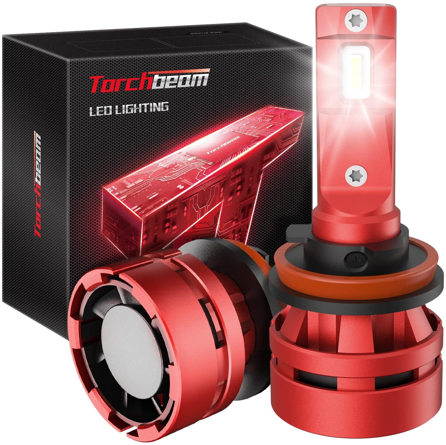 Torchbeam H11 LED Headlight Bulbs, 100W 20000lm, 600 Brighter, 6000K