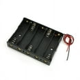 thumbnail image 2 of 2x 5-AA Slot Battery Holder Case Plastic Storage Box Series Black Wire Lead 7.5V, 2 of 6
