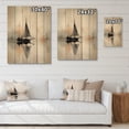 thumbnail image 4 of Designart "Sailboat Sumi Asian Painting V" Asian Print on Natural Pine Wood, 4 of 5