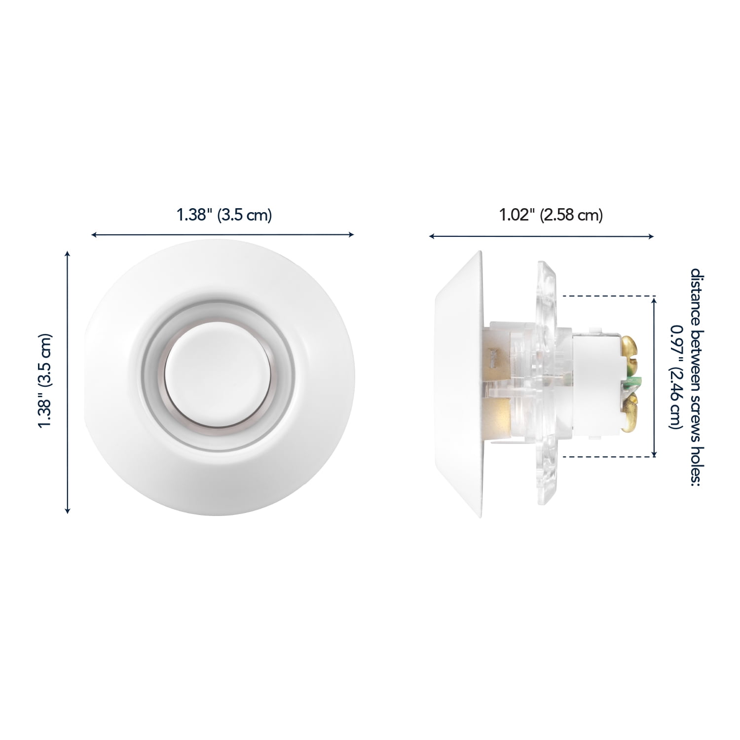 Heath Zenith Heath Zenith White Metal Wired Lighted Push Button Doorbell