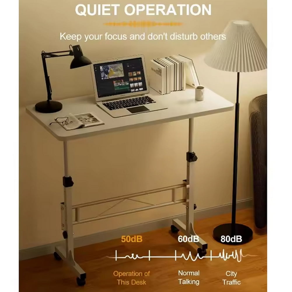 Shininglove 32" Mobile Standing Desk with Wheels – Adjustable Height Rolling Computer Desk for Home, Office & School