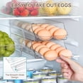 thumbnail image 4 of Sindcom Clear Plastic Egg Holder for Fridge, Automatic Rolling Egg Container for Refrigerator, Stackable 14-Count Eggs Organizer with Removable Inner Tray, Fridge Organizers and Storage, 2Pack, 4 of 6