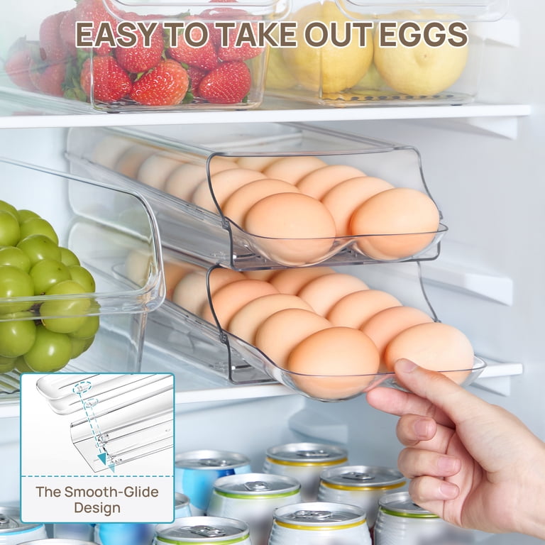 Sindcom Clear Automatic Rolling Egg Holder, 14-Count, 2-Pack photo 4