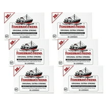 6 Pack Fisherman's Friend Original Extra Strong Menthol 38 Lozenges Each