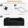 thumbnail image 4 of Soonbuy 79" Convertible Sofa Bed, 5-in-1 Folding Sleeper Sofa with Fixed Frame & Removable Armrests, Corduroy Modular Futon Couch for Small Space,Includes Pillows,No Assembly, 4 of 9