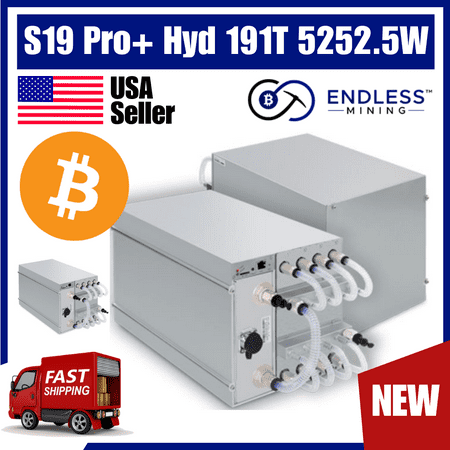 Bitmain Antminer S19 Pro+ Hyd 191Th/s 5252.5W Bitcoin Miner – 3 Phase Input Voltage 342~418 | EndlessMining ™