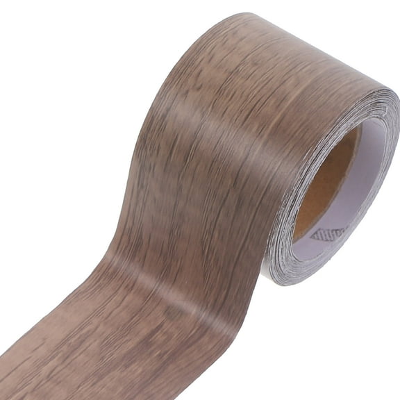 NICEXMAS Peel Stick Trim Molding Wood Grain Tape Brown 1 Roll 393.70X2.01X0.04In