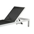 thumbnail image 4 of Edie 76 Inch Outdoor Adjustable Chaise Lounger, Metal, Black Textilene - Saltoro Sherpi, 4 of 5