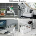 thumbnail image 5 of Adhesive White Shower Caddy, Bathroom Shelf Organizer, No-Drilling Wall Mounted Storage Rack for Inside Shower/Home/Kitchen, 5 of 6