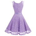 thumbnail image 4 of Market In The Box Women Floral Lace V Neck Sleeveless Bridemaid Party Dress, 4 of 7
