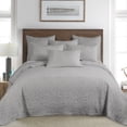 thumbnail image 2 of Homthreads - Beckett Bedspread Set -King Bedspread + Two King Pillow Shams - Microfiber Jacquard - Damask Scroll - Silver Grey - Bedspread Size (120 x 118 in.) and Pillow Sham Size (36 x 20 in.), 2 of 5