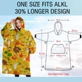 thumbnail image 4 of Oversized Wearable Blanket Hoodie,Cute Hedgehogs Animals Pattern Sherpa Blanket Hoodie with Super Pockets,Super Warm Fuzzy Pullover for Women & Men, 4 of 6