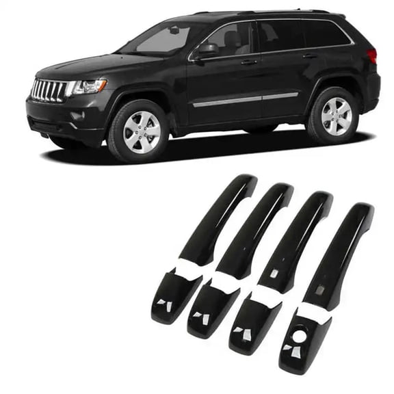 Phyun Glossy Black Door Handle Cover For Jeep Grand Cherokee Dodge Durango 2011-2020