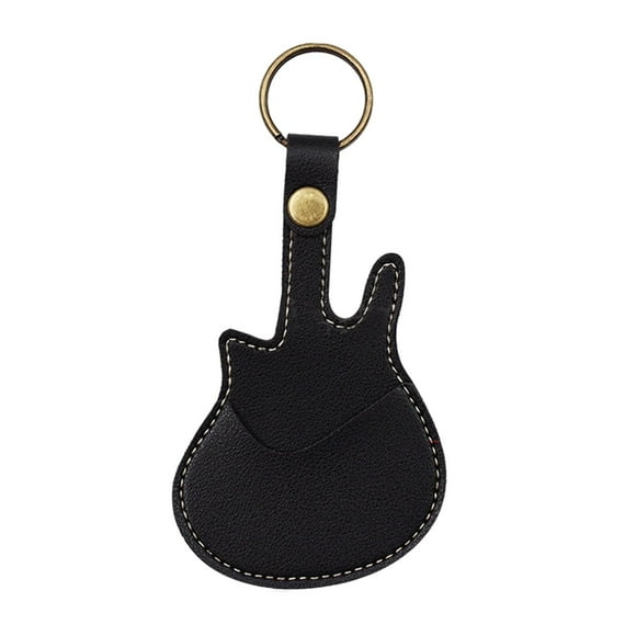pitrice PU Leather with Keyring Pick Holder Birthday Adults for Guitar Players Gifts Black