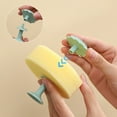 thumbnail image 2 of Silicone Dish Brush Sponge Scrubber with Suction Cup for Quick Greases Removal, 2 of 9