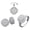 Silver, variant on Valentine's Day Jewellery Set Women Diamond Ring Necklace and Earrings Set Cubic Zirconia Jewellery for Wedding