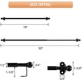 thumbnail image 2 of 2 Pack Small Curtain Rod 18-30 Inch, 1/2" Diameter, Cafe Door Curtain Window Rod, Adjustable Drapery Rods with Brackets (Black), 2 of 6