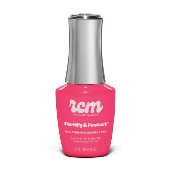 Red Carpet Manicure Fortify & Protect LED Nail Gel Polish – Vitamin A & Biotin-Infused Soak Off Gel, Stronger, Longer, High Shine, Chip-Free Wear Up to 21 Days (Bite Size, 0.3 Fl Oz)