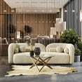 thumbnail image 5 of Bodur Japandi Style Luxury Modern Ivory Boucle Fabric Curvy Arm Couch, 5 of 7