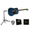 Rogue Beginner Acoustic Dreadnought Guitar with Accessory Pack Blue Burst