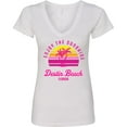 thumbnail image 3 of Inktastic Summer Enjoy the Sunshine Destin Beach Florida in Pink Women's V-Neck T-Shirt, 3 of 5