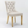 thumbnail image 4 of 2 Piece Modern High-end Tufted Solid Wood Kitchen Chair with Button Tufted Design, Contemporary Velvet Upholstered Dining Chair with Nailhead Trim, Beige, 4 of 9