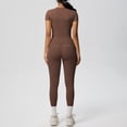 thumbnail image 5 of Telankuip 2 Piece Workout Sets for Women Solid Color Slim Fitted Breathable Athletic T-Shirt and High Waist Leggings Stretchy Comfy Seamless Yoga Running Gym Outfits 2026 Coffee XL, 5 of 5