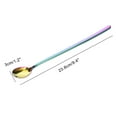 thumbnail image 5 of 8pcs Long Handle Ice Cream Spoon 9.4" Stainless Steel Scoop Stirring Scooping Green+Purple, 5 of 7