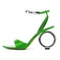 thumbnail image 2 of FSJ Women Sexy Single Strap Pointy Open Toe Circle High Heel Sandals Ankle Strap Dress Party Wedding Bridal Pumps Shoes Size 7.5 Green, 2 of 4
