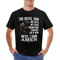 thumbnail image 7 of The Devil Saw Me With My Head Down Fresh Men's Cotton Short Sleeve HD Print Tee for Casual T-Shirt Crew Neck Top Black 2XL, 7 of 7