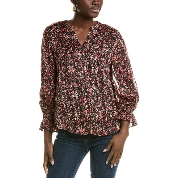 Vince Camuto womens Balloon Sleeve Blouse, xs, Black